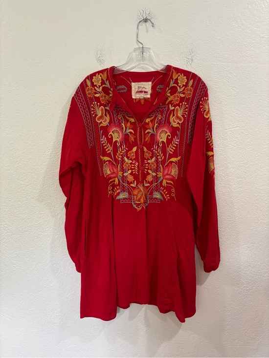 Johnny Was Dresses & Skirts - Johnny Was Red Embroidered Tunic Dress
